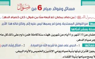 مسائل وفوائد صيام 6 من شوال
